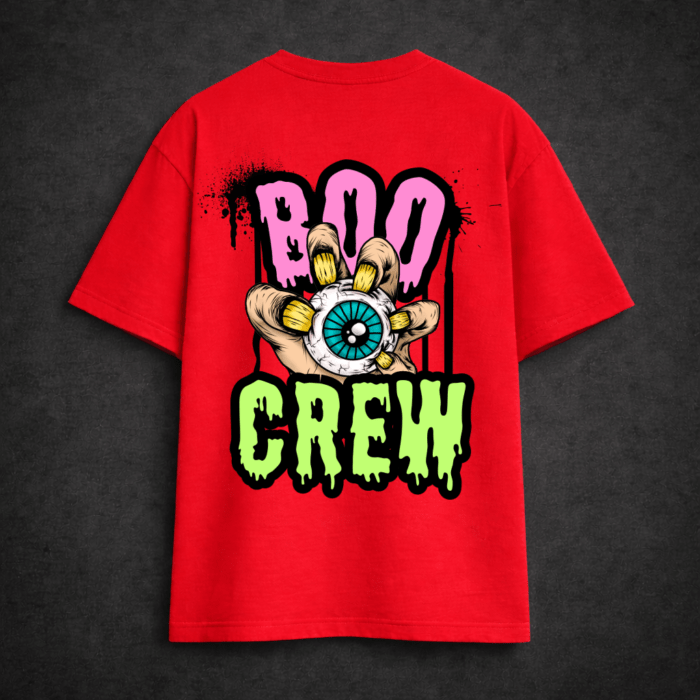 Premium Oversized TShirt Printed Ultra Comfortable Cotton 200 GSM Red Boo Crew