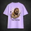 Premium Oversized TShirt Printed Ultra Comfortable Cotton 200 GSM Lavender Leo