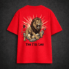 leo red back Premium Oversized TShirt Printed Ultra Comfortable Cotton 200 GSM Red Leo